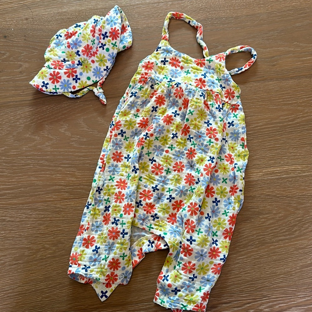 Angel Dear 6-12mo romper and hat outfit